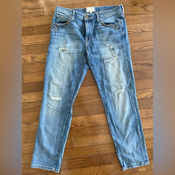 Current Elliott “The Fling” Distressed Jeans w Embellished Pockets! Size 29 - Picture 2 of 6